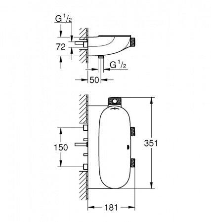 Термостат для душа Grohe Grohtherm SmartControl 34714000 хром