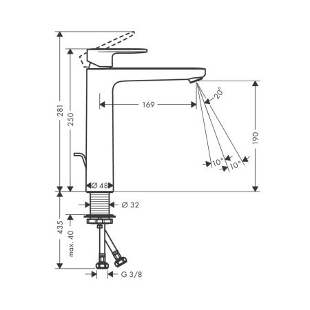 Смеситель для раковины Hansgrohe Vernis Blend 71582000 хром