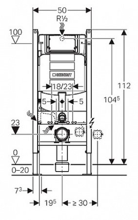Инсталляция для подвесных унитазов Geberit Duofix UP320 111.362.00.5