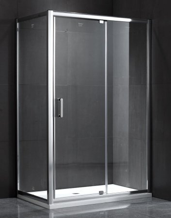 Душевой угол GEMY Sunny Bay 100x80x190 профиль хром, стекло прозрачное, прямоугольный