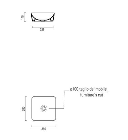 Раковина накладная 38см GSI Sand 903811 белая