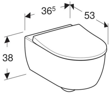 Унитаз с инсталляцией подвесной GEBERIT Icon 500.300.JQ.5 с горизонтальным выпуском