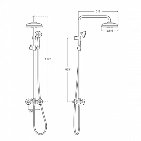 Душевая стойка Roca Carmen 5A974BC00 хром