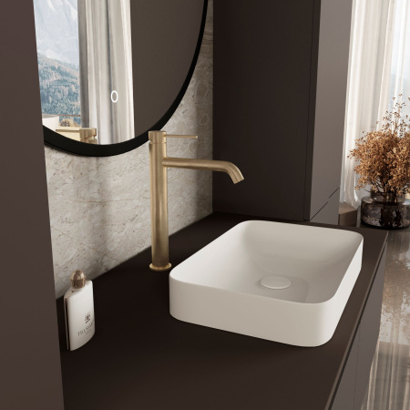 Смеситель для раковины Vincea Desire City VBF-2C2BG золото матовое