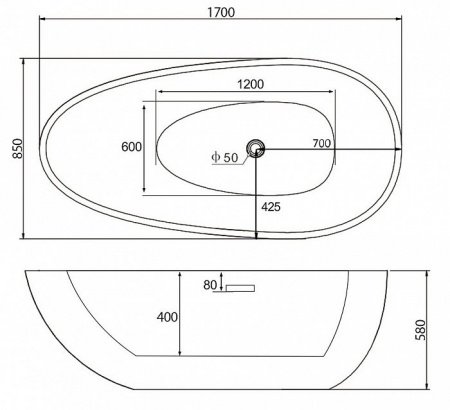 Акриловая ванна ABBER AB9211