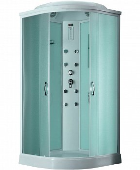 Душевая кабина Timo Eco TE-0701 100x100x215 профиль белый, стекло рифленое