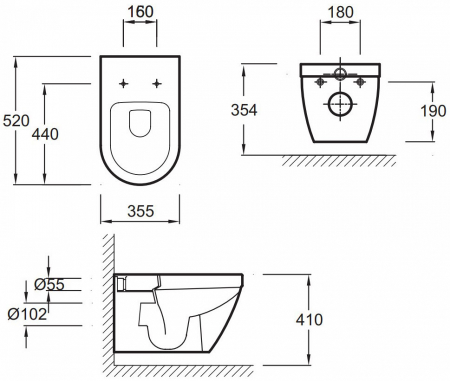Комплект унитаз с инсталляцией Jacob Delafon Rodin E21749RU-00 кнопка хром
