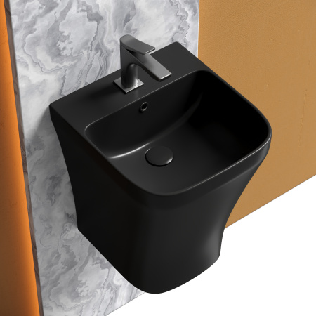 Раковина подвесная моноблок 36см Ceramica Nova Dion CN6067MB черный матовый