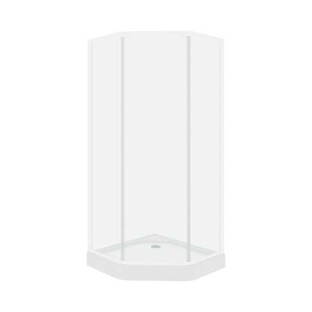 Душевой угол Parly 90x90x197 профиль белый, стекло прозрачное