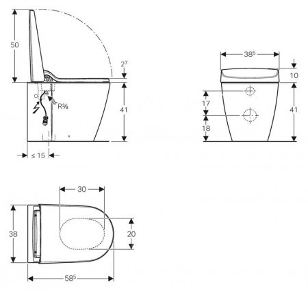 Унитаз биде Geberit AquaClean Sela 146.175.11.1 Белый альпин