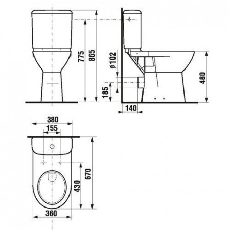 Унитаз напольный Jika Olymp 8.2361.6.000.000.1 белый, без бачка и сиденья