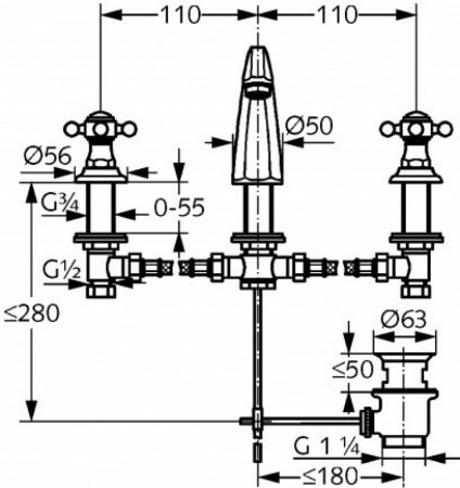 Смеситель для раковины Kludi Adlon 5104305G5 хром