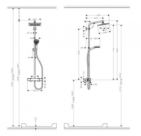 Душевая стойка Hansgrohe Crometta Е 27271000 хром