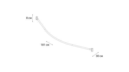 Карниз для ванной  дуговой Fixsen, FX-25144, нерж.сталь-хром, max. 180 см.