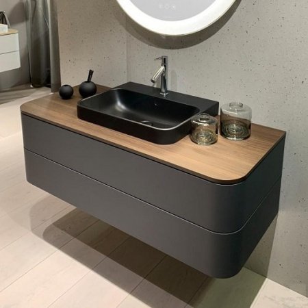 Раковина подвесная 60см Duravit Happy D.2 2360601300 черный матовый