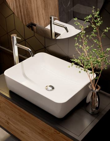 Раковина накладная 50см AQUAme AQM5010 белый