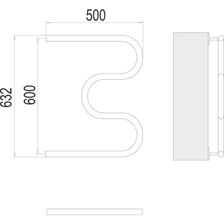Полотенцесушитель водяной Terminus М-образный (1") БШ 60х50