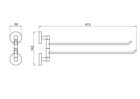 Полотенцедержатель двойной Aquatek Бетта AQ4613MB черный матовый