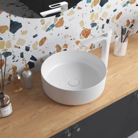 Раковина накладная 35.5см IDDIS Ray RAYWM03i27 белый матовый