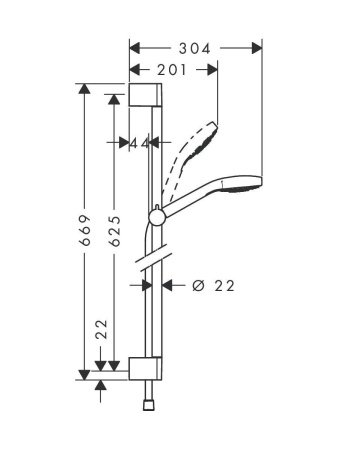 Душевой гарнитур Hansgrohe Croma Select E 26584400 хром/белый
