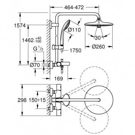 Душевая стойка Grohe Euphoria System 27475002 хром