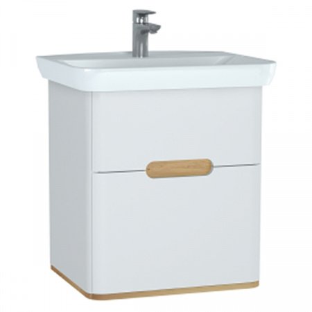 Тумба с раковиной Vitra Sento 65 подвесная Белая матовая