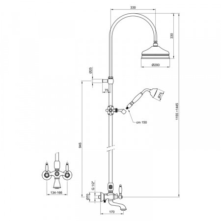 Душевая стойка Webert Dorian DO721208015 хром