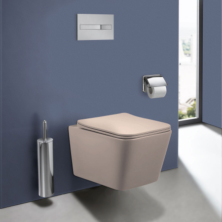 Унитаз подвесной безободковый Vincea Q-Line VT1-12MC капучино матовый, с сиденьем микролифт