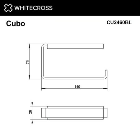 Держатель туалетной бумаги WHITECROSS Cubo CU2460BL (черный мат)
