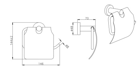 Держатель туалетной бумаги с крышкой Aquatek Вега AQ4009CR хром