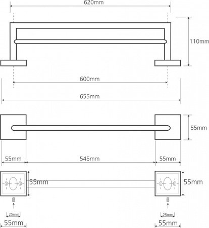 Держатель для полотенец Bemeta Beta 132204052 Хром