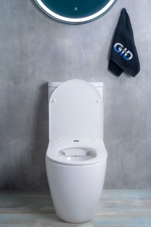 Унитаз напольный безободковый GID Tr2177 с сиденьем микролифт, белый