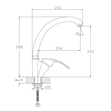 Смеситель для кухни Haiba HB4221-5, сатин