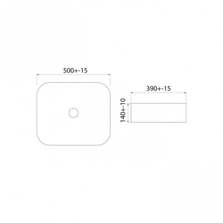 Раковина накладная 50см IDDIS Bridge BRIBM05i27 черный матовый