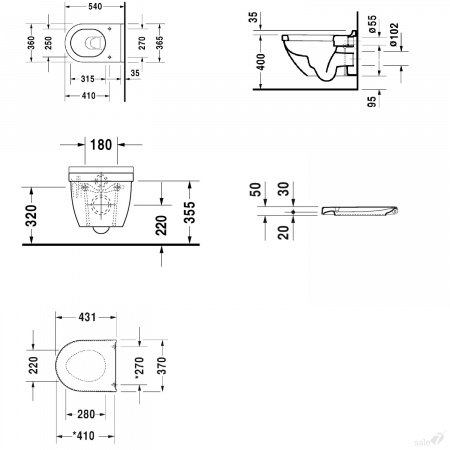 Унитаз Duravit Starck 3 2225090000 без сиденья