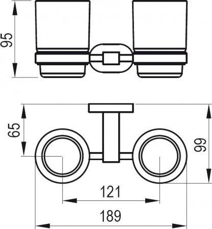Двойной держатель с двумя стаканами Ravak Chrome CR 220.00 Хром