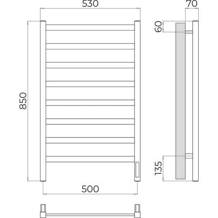 Полотенцесушитель электрический Terminus Ното П8 50х85