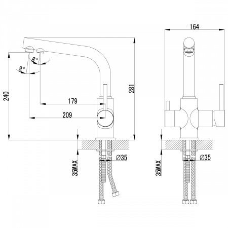 Смеситель для кухни Lemark Comfort LM3061C хром