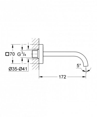 Излив для ванны Grohe Allure 13264000 хром