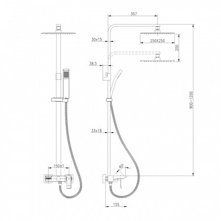 Душевая стойка Lemark Contest LM5862CW хром/белый
