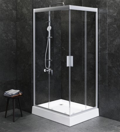 Душевой угол Am.Pm Gem 100x80x190 профиль хром, стекло прозрачное
