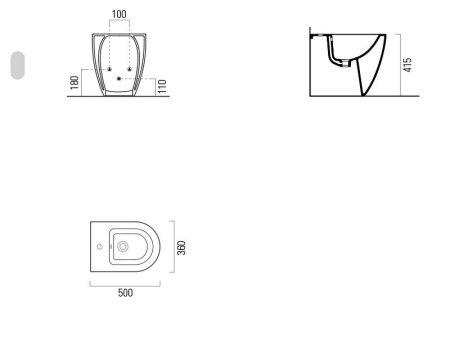 Биде напольное GSI Pura 8869111 белый