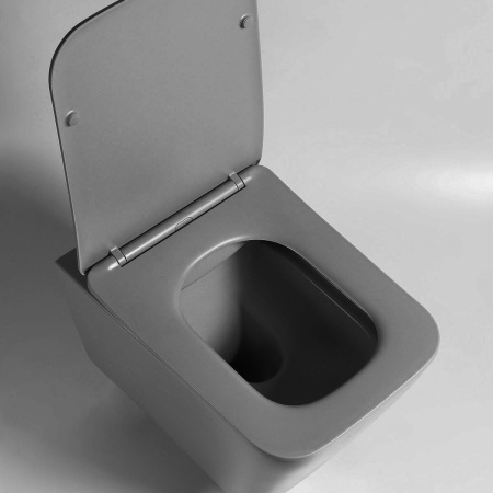 Унитаз подвесной безободковый Vincea Q-Line VT1-12MA антрацит матовый, с сиденьем микролифт