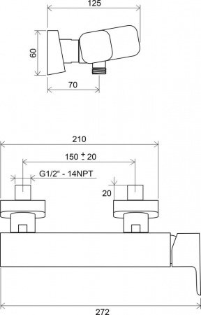 Смеситель для душа Ravak 10° X070066 хром