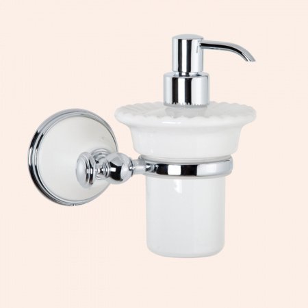 Дозатор для жидкого мыла TW Harmony TWHA108bi Хром/белый