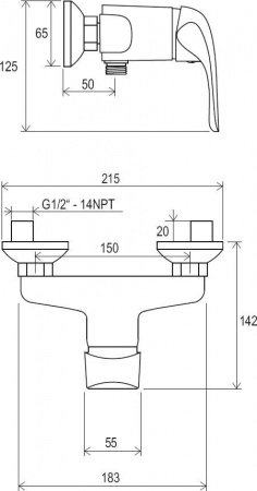 Смеситель для душа Ravak Rosa X070012 хром