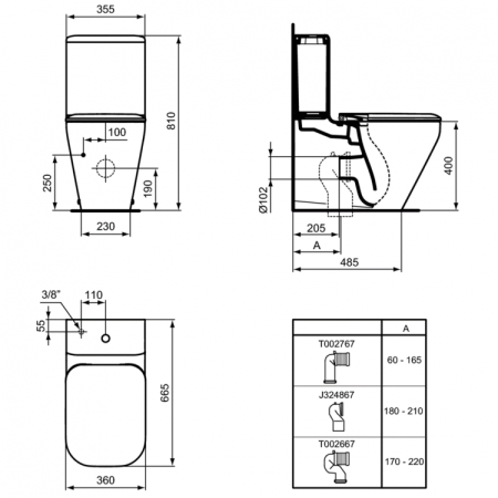 Унитаз напольный безободковый Ideal Standard TONIC II AquaBlade® K316901 без бачка