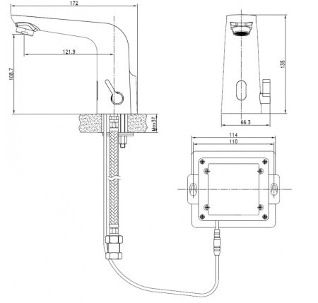Смеситель для раковины Cersanit SENSE 63106 хром