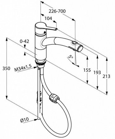 Смеситель для кухни Kludi Trendo 335810575 хром