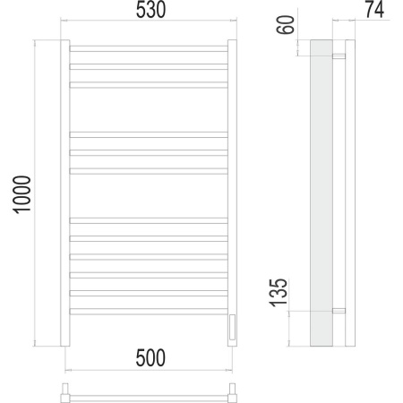 Полотенцесушитель электрический Terminus Сицилия П12 50х100